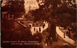 Vtg Postcard 1910s Sepia View Portland Oregon St Marys Academy Garden Scene UNP - £16.33 GBP