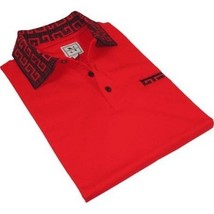 Men Sports Shirt DE-NIKO Short Sleeves Cotton Fashion Polo Shirt DBK109 Red image 4