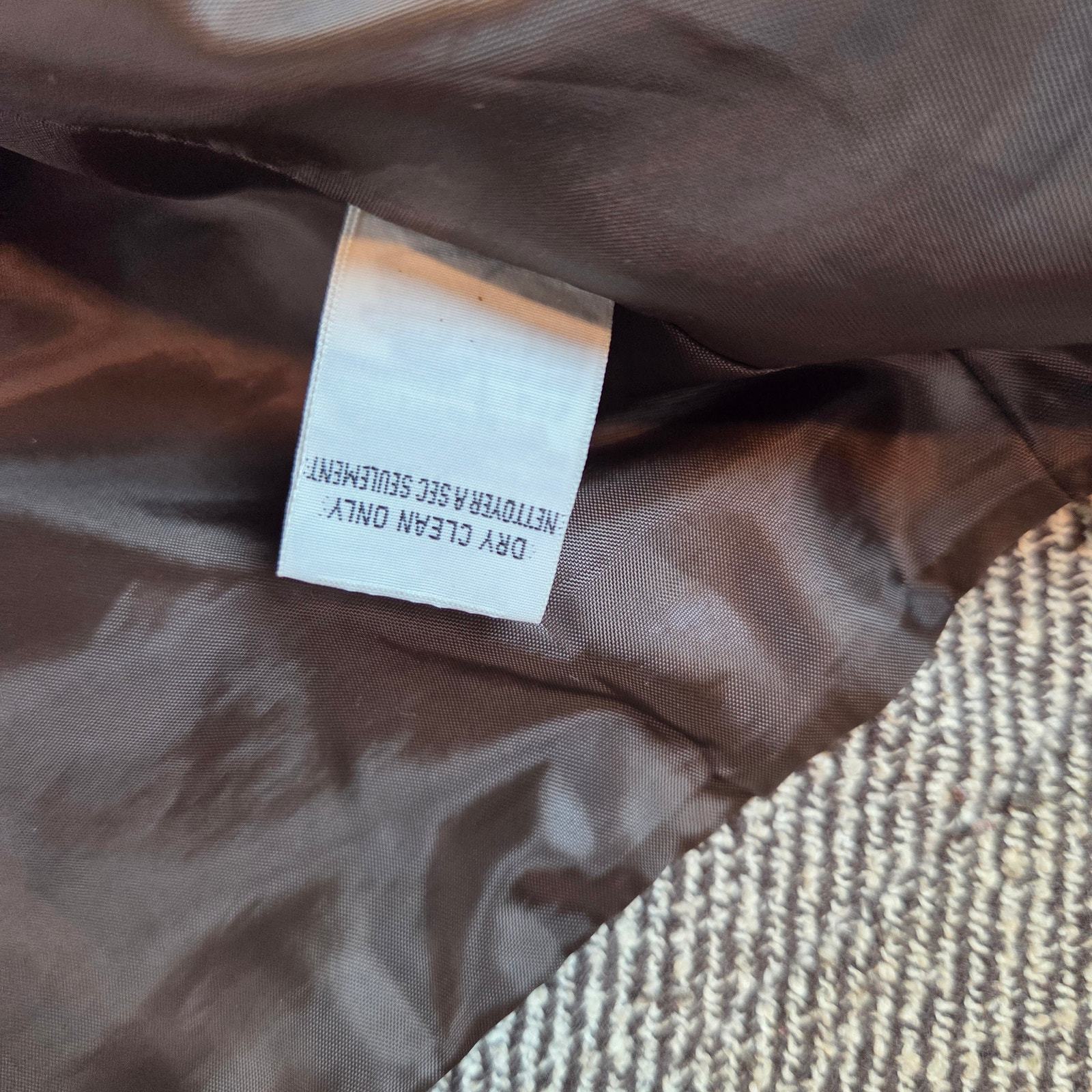 Vintage 90s Talbots Wool Silk Linen Tweed Jacket Brown Zip Front Women’s 6 Item image 12