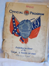 June 1929 Program Reunion of the United Confederate Veterans - £17.67 GBP