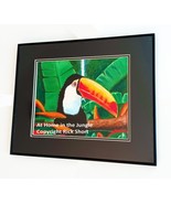Original Fine Art Acrylic Painting Toucan Amazon Jungle matted framed artwork - $8,428.15 MXN