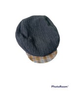 CACHCACH Gray Ribbed Fabric Newsboy Hat Lightweight Plaid Lined Elastic ... - $285.37 MXN