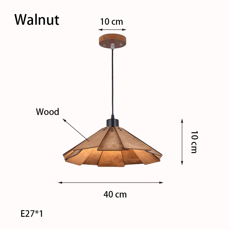  en Dining Pendant  Walnut Home Stay Decorative Lamp room Study Bar Straw Hat La - £188.66 GBP