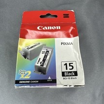 NEW Canon Pixma BCI-15 Black (BCI-15) Ink Black Twin 2/PK Cartridges  - $8.60
