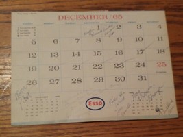000 Vintage Esso Calendar Page Only December 1965 - $5.99