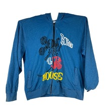 Disney Store 2XL Mickey Mouse Blue Full Zip Hoodie Graphic Typography - $544.28 MXN