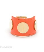 CC SKYE Orange Leather Giant Screw Cuff Bracelet NEW MSRP $160 HARD TO FIND - £75.40 GBP