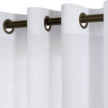 KOUFALL 96 Inch Long White Linen Curtains 2 Panel Set for Living Room with - £25.80 GBP