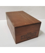 10&quot; Wood Recipe File Box Vintage Flip Top Lid Dividers Cards - £16.51 GBP