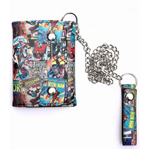Marvel Comic Covers Collage Chain Wallet Multi-Color - £19.96 GBP