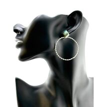 Turquoise Sterling Silver Hoop Post Earrings - $136.62