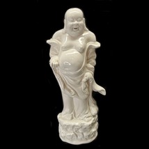 Chinese Blanc de Chine Happy Buddha Porcelain Statue Figure 12” H Mid-Ce... - £138.29 GBP