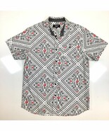 Eighty Eight Mens Sz XL Marijuana Cannabis Collared Shirt White Short Sl... - $37.09 CAD