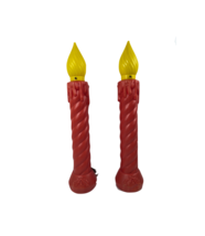 Vtg Pair 70s Christmas Candlestick Lighted Blow Molds USA Outdoor Molds ... - $217.75
