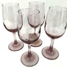 Vintage Libbey Premiere Plum Purple Wine Glasses Water Goblets 7.25&quot; Set of 3 - £23.32 GBP