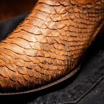 KANSAS Genuine Snake Skin Cowboy Boot from the Western Collection Cognac image 4