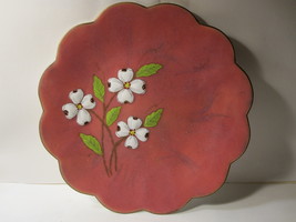 Antique Copper 7.5&quot; Cloisonne Ptate - Pink w/ Flowers - &quot;Made Especially... - £58.63 GBP