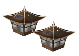 Classy Caps 4x4 Copper Plated Ambience Solar Post Cap SLO94 (2 Pack) - £58.19 GBP