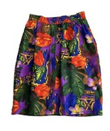 pat argenti silk floral tropical Hawaiian skirt Vintage Size 12 US XS - $28.70