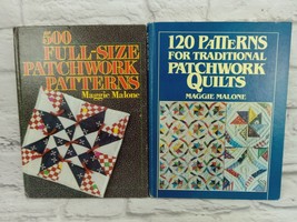 Lot of 2 Patchwork Quilt Patterns Traditional by Maggie Malone Hardcover Books - £14.97 GBP