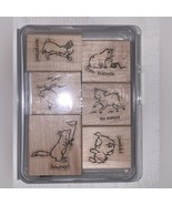 STAMPIN UP! Storybook Friends Stamp Set of 6 Fox Cats &amp; Dogs Rubber Wood... - £31.29 GBP
