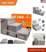 Sturdy Folding Pet Steps for Dogs &amp; Cats - 200 lbs Capacity with Storage - €51,78 EUR