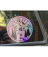 hiking Decal, holographic gray, dog Paw, yeti decal, dogs paw, hiking, v... - $9.59 CAD