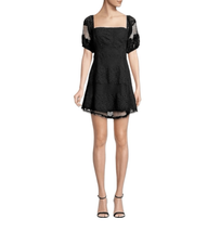 Free People Womens Medium Black Be Your Baby Lace Mini Dress Milkmaid Cottage - £22.05 GBP