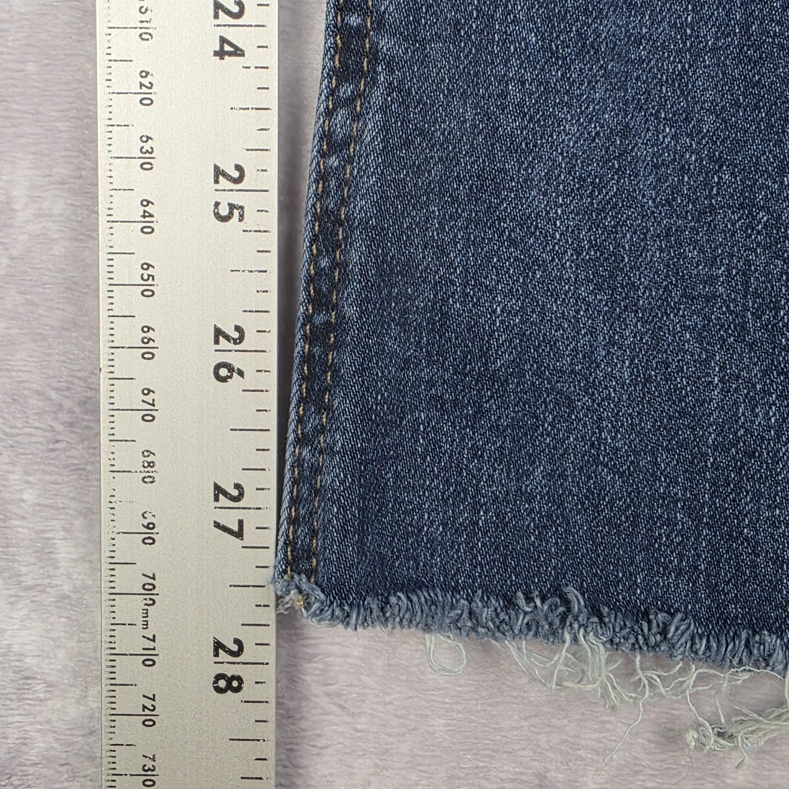 Ariat Jeans Womens Size 32S High Rise Flare Italian Denim Raw Hem Blue Pants Item image 11