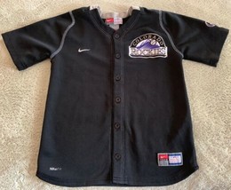 Nike Colorado Rockies Baseball Boys Black Embroidered Short Sleeve Jersey  7 - £12.67 GBP