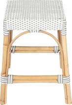 Counter Stool Casual Gray Distressed Rattan Polyurethane Synthetic - £464.26 GBP
