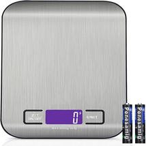 Food Kitchen Scale Weight Grams and Oz, LED Backlit Display, Stainless Steel - £22.71 GBP