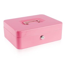 Large Metal Cash Box With Money Tray And Lock,Money Box With Cash Tray,C... - £26.73 GBP