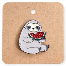 Sloth Eating Watermelon Enamel Pin - £15.61 GBP