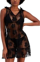 Lace Miken Swim Cover-Up Dress Tie-Shoulder Ruffle Swimwear Bathing Suit XS - £20.96 GBP