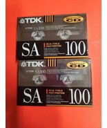 LOT of 2 TDK SA100 New &amp; Sealed High Position Bias Type-II Cassette Tapes - $34.28 CAD