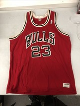 Vintage 80s MacGregor Sand Knit Chicago Bulls Michael Jordan Jersey Mens XL Red - £97.42 GBP