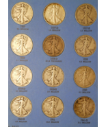1937 - 1947 COMPLETE SET 30 WALKING LIBERTY 90% SILVER HALF DOLLARS COLL... - $10,707.55 MXN