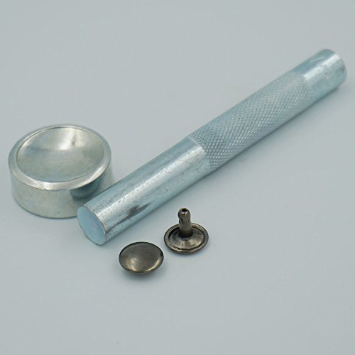 Bluemoona 100 Sets - Double Round Cap 10mm 3/8" Rivet Stud Leather with Tool (Gu