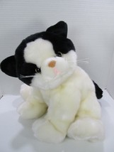 SKM Enterprises Black/White Kitty Cat Realistic Chubby 12&quot; - £22.16 GBP