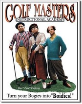 Three Stooges Classic Comedy Golf Masters Retro Wall Decor Metal Tin Sig... - £7.86 GBP