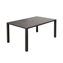 Rectangular Outdoor Dining Table for 6 - Metal Patio Table w/ Umbrella Hole - $4,287.00 MXN