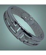 trifari silver tine hinged cuff bangle 6&quot; - €22,39 EUR