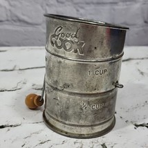 Good Cook Vintage Small 1 Cup Metal Baking Flour Sifter w/ Wood Handle - £11.81 GBP