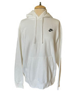 Nike White Mini Swoosh Spellout Hooded Pullover Sweatshirt Medium - $67.70 CAD