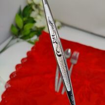 4X Carlton Stainless Long Handled Tea Malt Spoons Fork Woodcrest CAS1 Sc... - $12.98