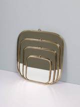 rectangle golden mirror, golden rectangle mirror, brass mirror - $166.60