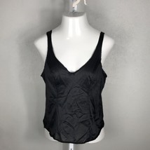 Vassarette Vintage Slip Shirt Top ~ Sz M ~ Black ~ Sleeveless ~ Lace Trim - £14.75 GBP