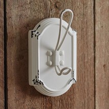 Farmhouse Country Rustic - Distressed White Metal Hattie Wall Hook - £45.08 GBP