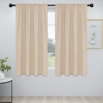 Easy-Going Rod Pocket Blackout Curtains For Bedroom, Room, 42X63 In, Beige - £25.57 GBP